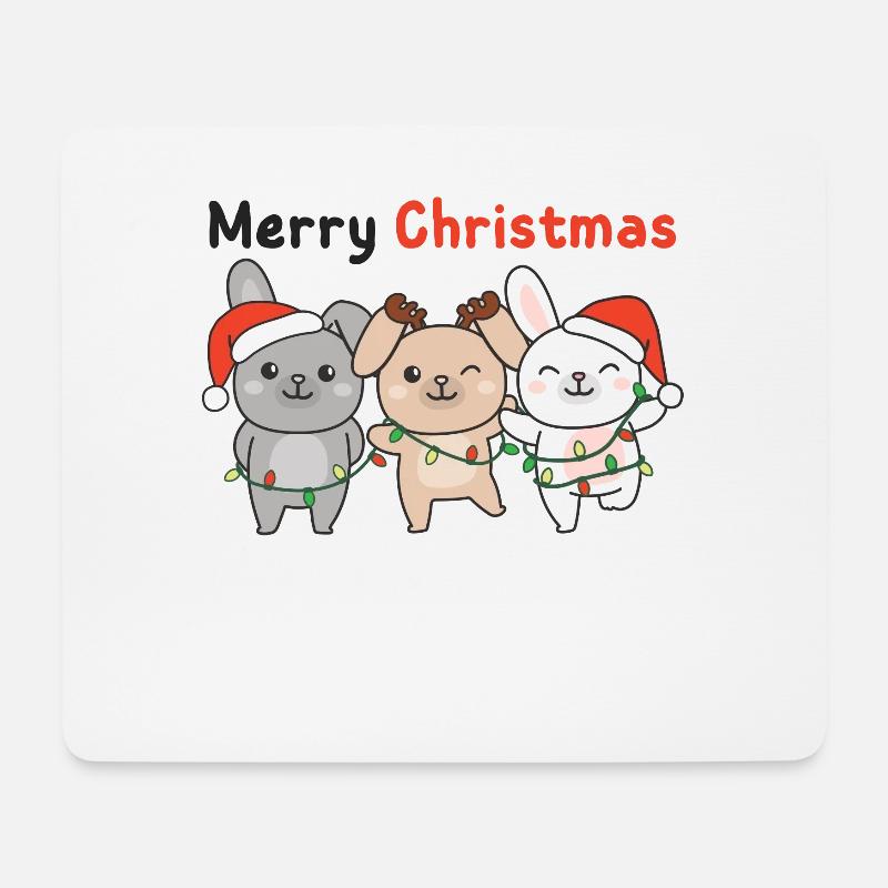 Hase Weihnachten Winter Tiere Hase - Mousepad (Querformat) - Weiß