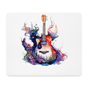 Eine schöne Musik Gitarre gemalt in Wasserfarben - Mousepad (Querformat) - Weiß - Vorne