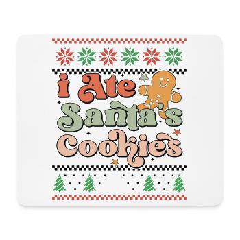 I ate Santa's Cookies - Retro Ugly Christmas Xmas - Mousepad (Querformat) - Weiß - Vorne