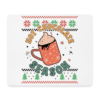 Hot Chocolate Season - Retro Ugly Christmas Xmas - Mousepad (Querformat) - Weiß - Vorne
