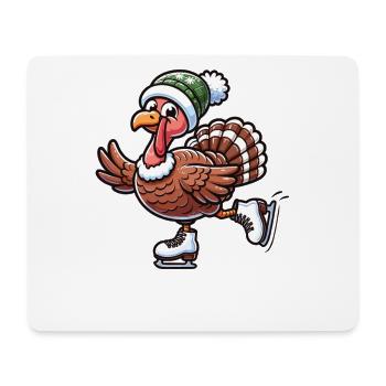 Thanksgiving Turkey Ice Skater Winter - Mouse Pad (horizontal) - white - Front