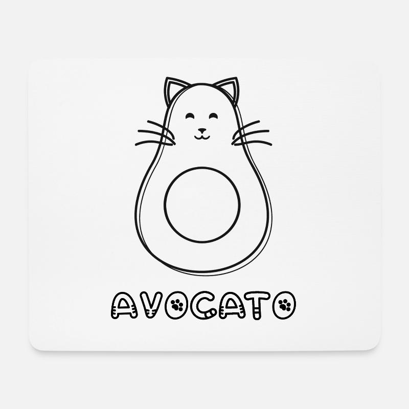 Eine lustige Avocato Katze Avocado Katzen - Mousepad (Querformat) - Weiß