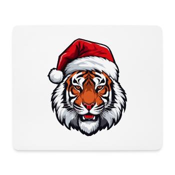 Tiger Porträt Weihnachten - Mousepad (Querformat) - Weiß - Vorne