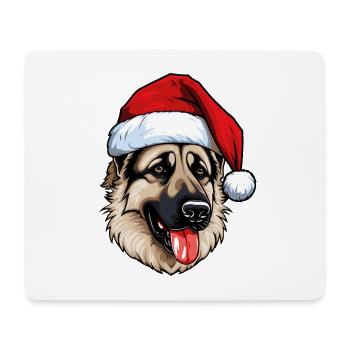 German Shepherd Dog Portrait Christmas - Mouse Pad (horizontal) - white - Front