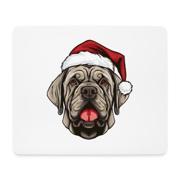 Mastiff Hund Porträt Weihnachten - Mousepad (Querformat) - Weiß - Vorne