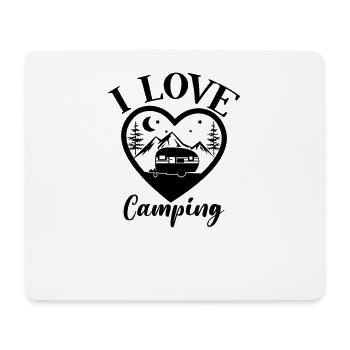 I love Camping - Outdoor Traveling Hiking Nature - Mousepad (Querformat) - Weiß - Vorne