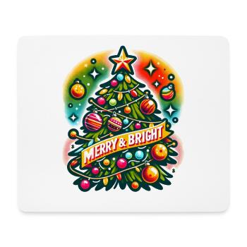 Merry & Bright - Funny Holidays Funny Christmas - Mouse Pad (horizontal) - white - Front