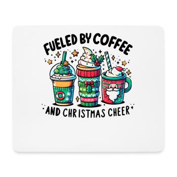 Fueled by Coffee - Funny Women's Christmas Coffee - Mousepad (Querformat) - Weiß - Vorne