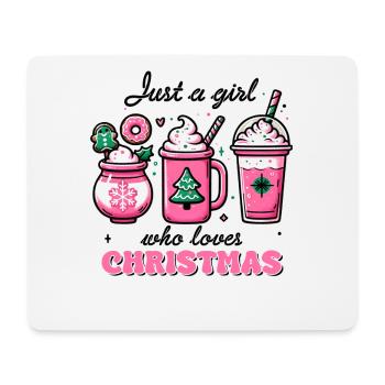 Just a Girl - Café de Noël pour femmes drôles - Tapis de souris (format paysage) - blanc - Devant
