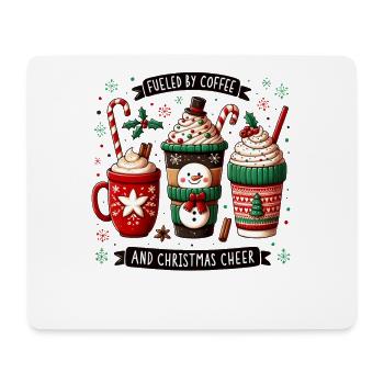 Fueled by Coffee - Funny Women's Christmas Coffee - Mousepad (Querformat) - Weiß - Vorne