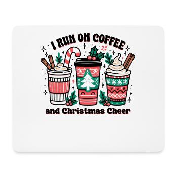 I run on Coffee - Funny Women's Christmas Coffee - Mouse Pad (horizontal) - white - Front