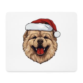 Chow Chow Chien Noël Drôle Noël - Tapis de souris (format paysage) - blanc - Devant