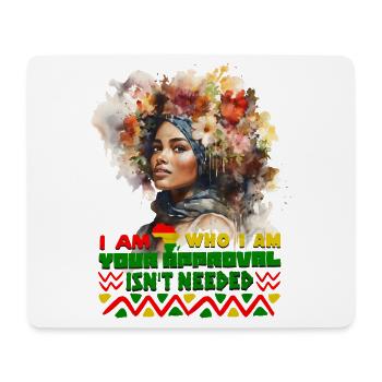 Black Queen Curly Afro - Celebrate Black History - Mouse Pad (horizontal) - white - Front