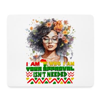 Black Queen Curly Afro - Celebrate Black History - Mouse Pad (horizontal) - white - Front
