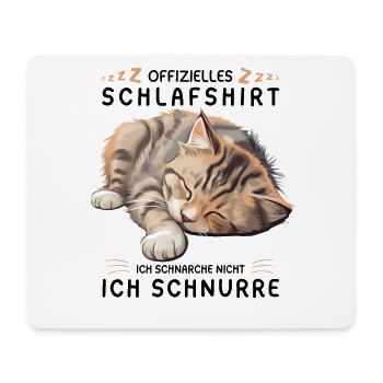 Offizielles Schlafshirt personalisiert mit Katze - Mousepad (Querformat) - Weiß - Vorne