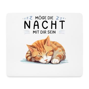 Möge die Nacht mit dir sein - Schlafshirt Katze - Mousepad (Querformat) - Weiß - Vorne