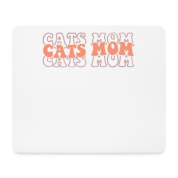 Cats Mom - Funny Cat Mom Retro Style - Mouse Pad (horizontal) - white - Front
