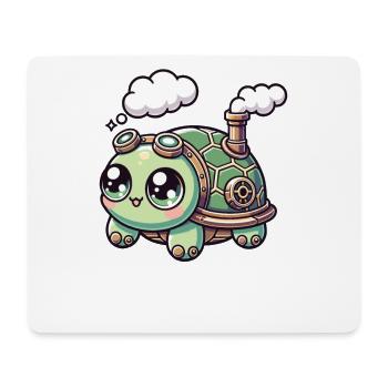 Kawaii Steampunk Schildkröte Fantasy Schildkröte - Mousepad (Querformat) - Weiß - Vorne