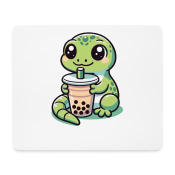 Kawaii Gecko Bubble Tea Boba Gecko - Tapis de souris (format paysage) - blanc - Devant