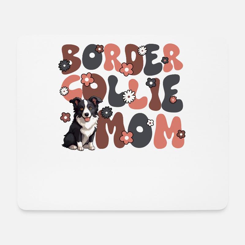 Border Collie Groovy Border Collie Mom - Mousepad (Querformat) - Weiß