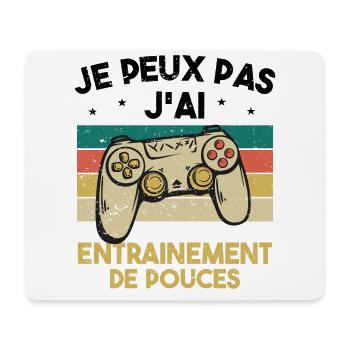 Je Peux Pas J'ai Entrainement De Pouces Cadeau - Tapis de souris (format paysage) - blanc - Devant