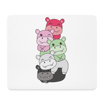recipromantic Flag Pride LGBTQ süße Hippo - Mousepad (Querformat) - Weiß - Vorne