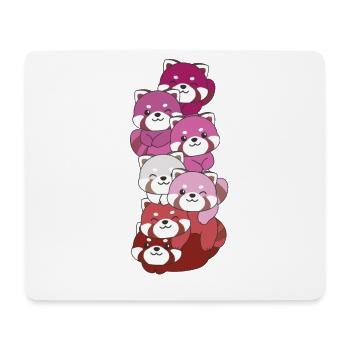 Lipstick Lesbische Pride LGBTQ süßer Roter Panda - Mousepad (Querformat) - Weiß - Vorne