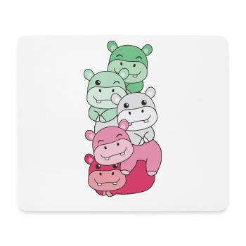 abrosexuell Flag Pride LGBTQ süße Hippo - Mousepad (Querformat) - Weiß - Vorne