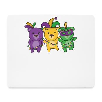 Mardi Gras Bär Faschings Kostüm - Mousepad (Querformat) - Weiß - Vorne