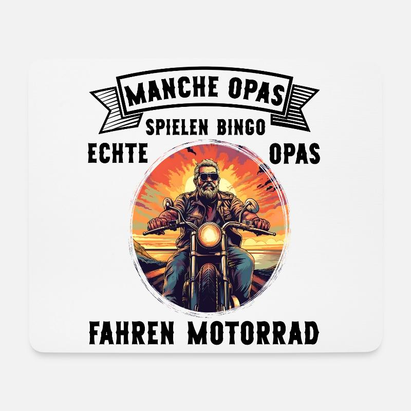 Echte Opas fahren Motorrad lustige Opa Sprüche - Mousepad (Querformat) - Weiß