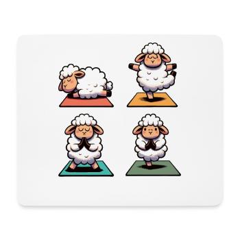 Sheep Yoga süße Schafe machen Sport - Mousepad (Querformat) - Weiß - Vorne