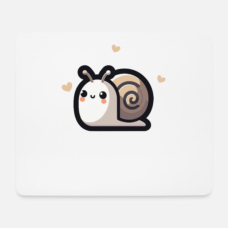 Kawaii Schnecke niedliches Muster - Mousepad (Querformat) - Weiß
