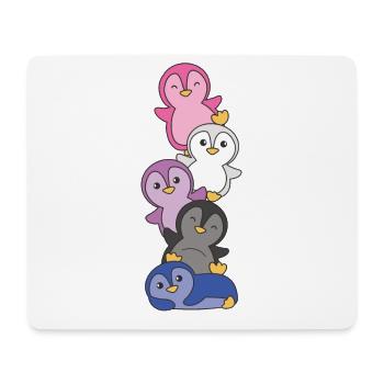 Genderfluid Flag Pride LGBTQ Cute Penguin - Mouse Pad (horizontal) - white - Front