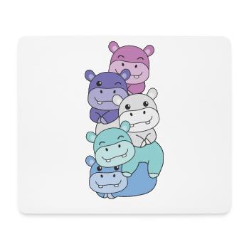 Spectrasexual Flag Pride LGBTQ Hippopotame mignon - Tapis de souris (format paysage) - blanc - Devant
