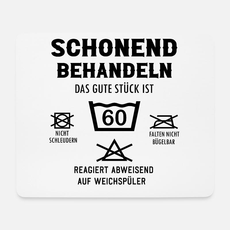 60 in der Wäsche schonend behandeln 60 Jahre alt - Mousepad (Querformat) - Weiß