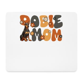 Doberman Pinscher Groovy Dobie Maman - Tapis de souris (format paysage) - blanc - Devant
