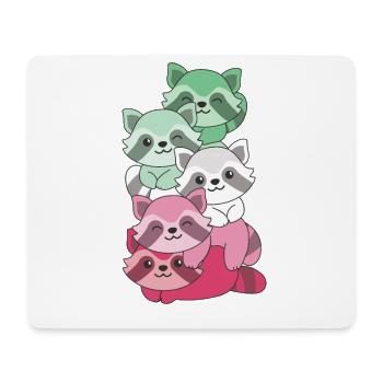abrosexuell Flag Pride LGBTQ süße Waschbär - Mousepad (Querformat) - Weiß - Vorne