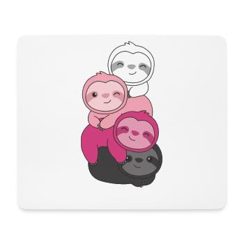 transfem Flag Pride LGBTQ süße Faultier - Mousepad (Querformat) - Weiß - Vorne