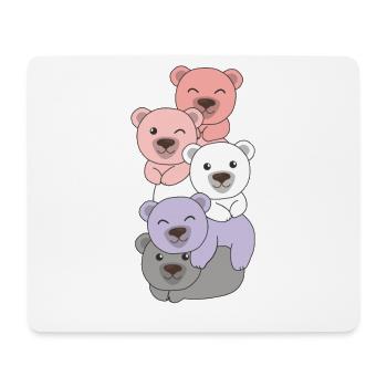 Cupioromantic Flag Pride LGBTQ Cute Bear Bunch - Mouse Pad (horizontal) - white - Front