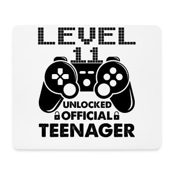Official Teenager 11 Level Unlocked for Gamers 11 - Mousepad (Querformat) - Weiß - Vorne