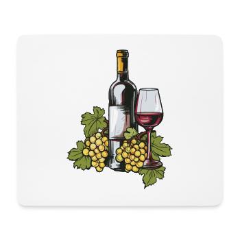 Verre à vin VinRaisins Vin - Tapis de souris (format paysage) - blanc - Devant