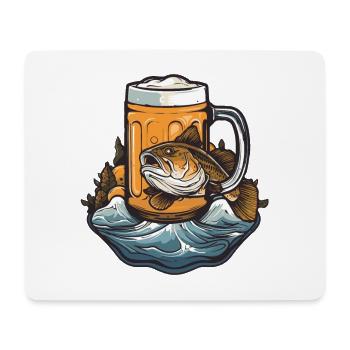 Fishing Beer - Mouse Pad (horizontal) - white - Front