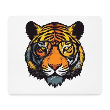 Tiger Kopf Porträt Cool - Mousepad (Querformat) - Weiß - Vorne