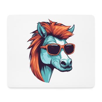 Horse Head Portrait Cool - Mouse Pad (horizontal) - white - Front