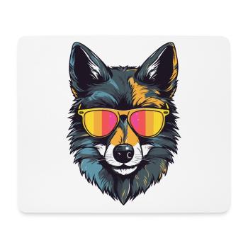 Wolf Kopf Porträt Cool - Mousepad (Querformat) - Weiß - Vorne