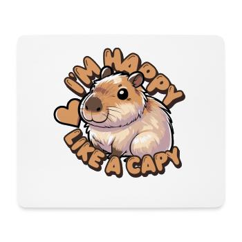 I'm happy like a capy - funny capybara shirt - Mouse Pad (horizontal) - white - Front
