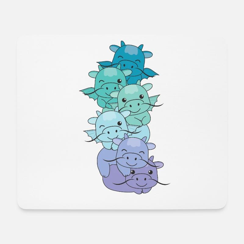 Neptunic Flag Pride LGBTQ süßer Drache Stapel - Mousepad (Querformat) - Weiß