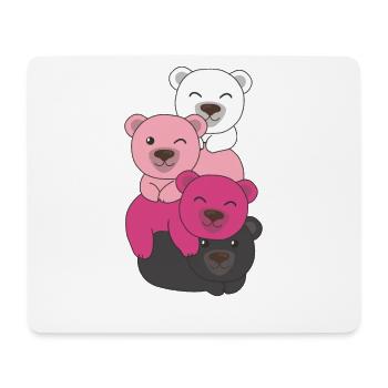 Transfem Flag Pride LGBTQ Ours mignon - Tapis de souris (format paysage) - blanc - Devant