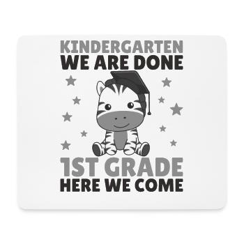 Kids Kindergarten graduate Zebra 1st grade - Mousepad (Querformat) - Weiß - Vorne
