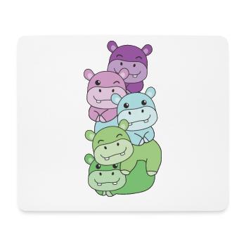 Toric Flag Pride LGBTQ Cute Hippo - Mouse Pad (horizontal) - white - Front